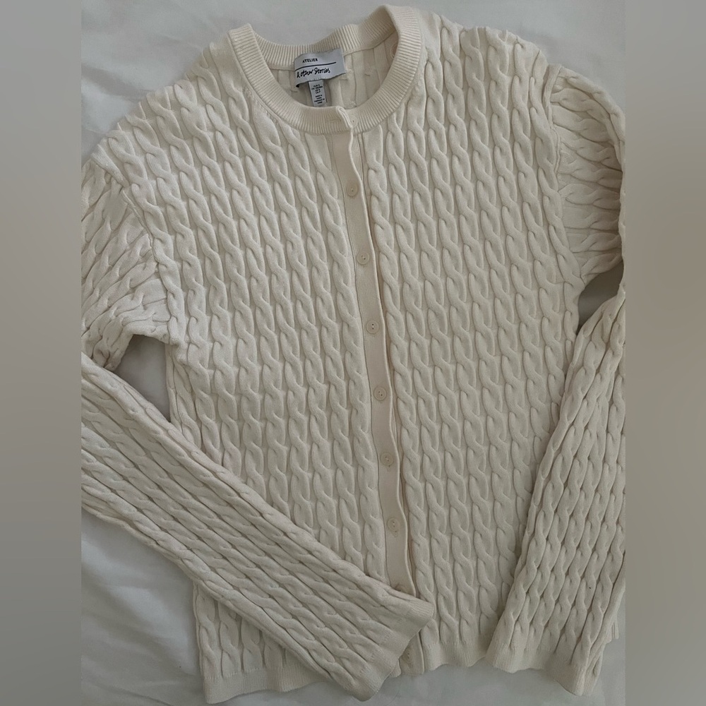 & Other Stories Cream Cable Knit Cardigan - Picture 6 of 6